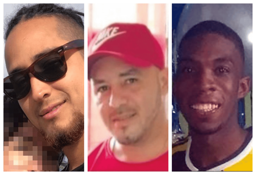 Joan Nicolás García, Edwin Villa Escobar y Yinson Andrés Ángulo, posibles víctimas de las autoridades según Temblores ONG.