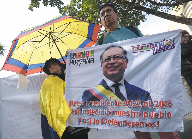 Marcha a favor del presidente Gustavo Petro. (Imagen de referencia)