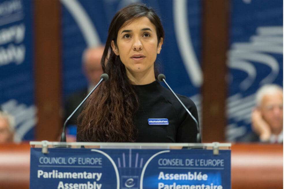 Nadia Murad nació en Kocho, Iraq, en 1993. Con 26 años de edad es la activista más influyente a nivel global contra la violencia sexual. Recibió el Premio Nobel de paz 2018. 
/ Foto cortesía:© Album/dpa/picture alliance/Patrick Seege