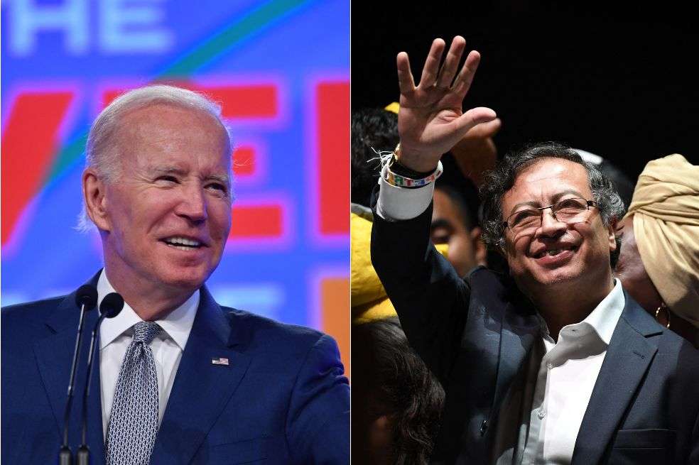 El presidente de Estados Unidos, Joe Biden, y el presidente electo de Colombia, Gustavo Petro.