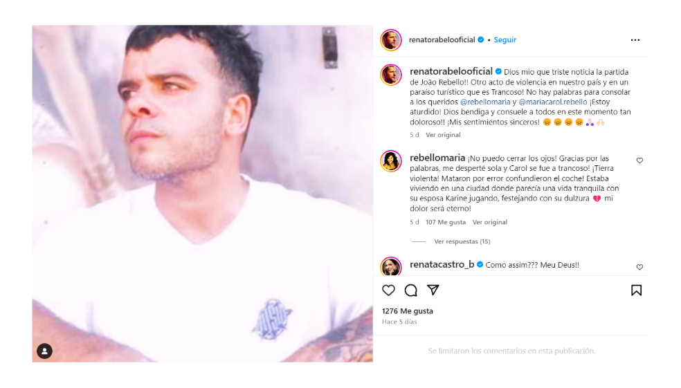 Murió conocido actor brasileño. Le habrían quitado la vida por error