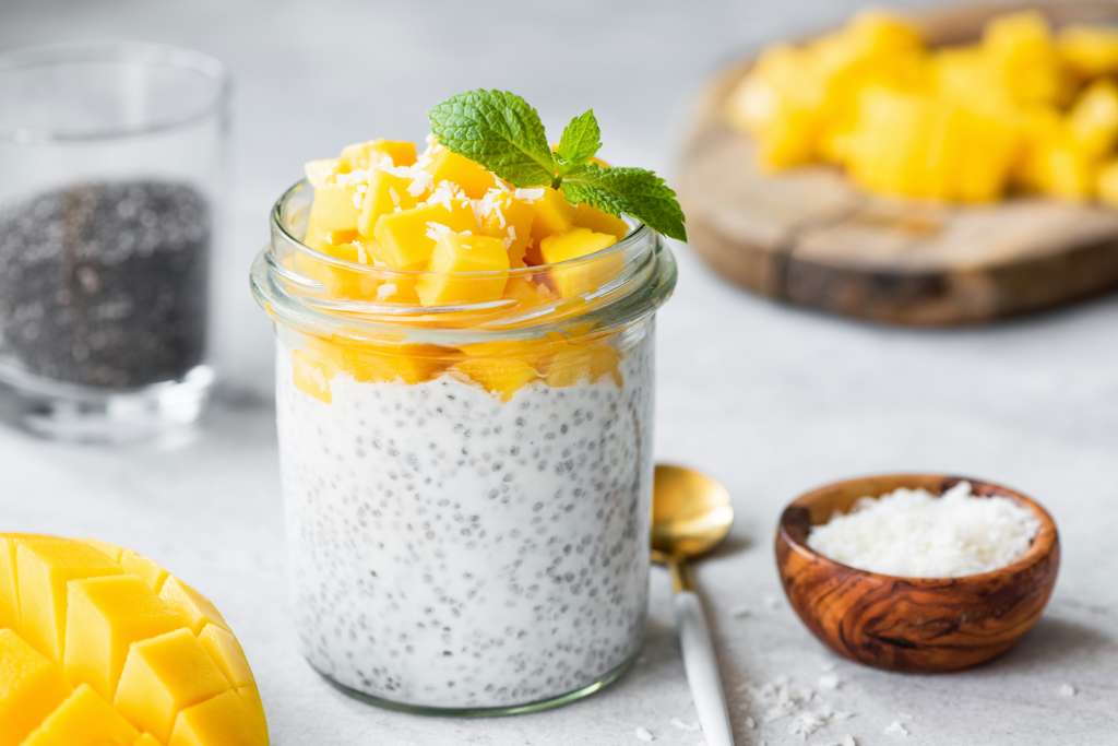 Pudín de chía con mango