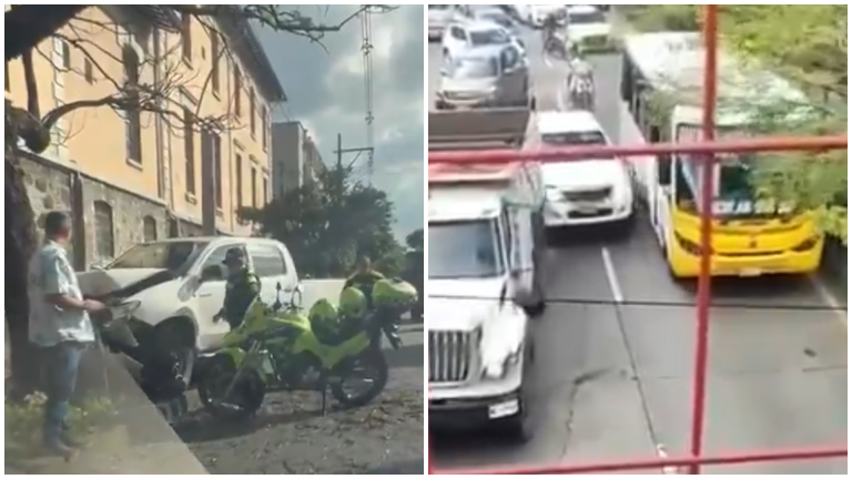 Sujeto chocó contra varios carros en medio de persecución policial en Medellín