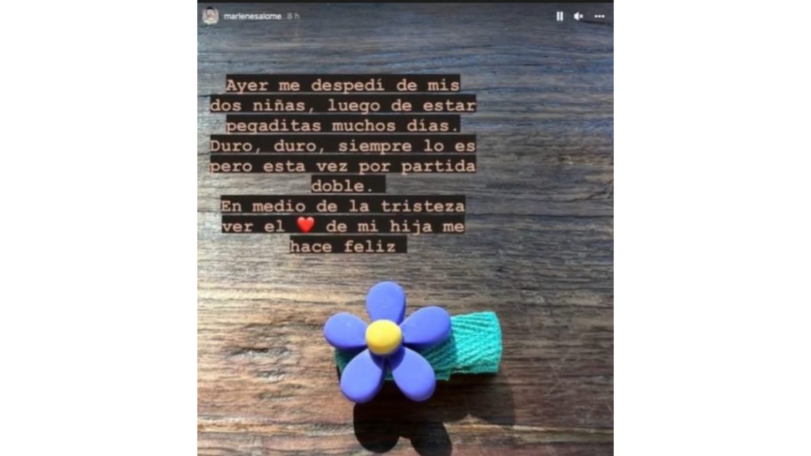 Regalo de despedida de Índigo para su abuela Marlene Salomé.