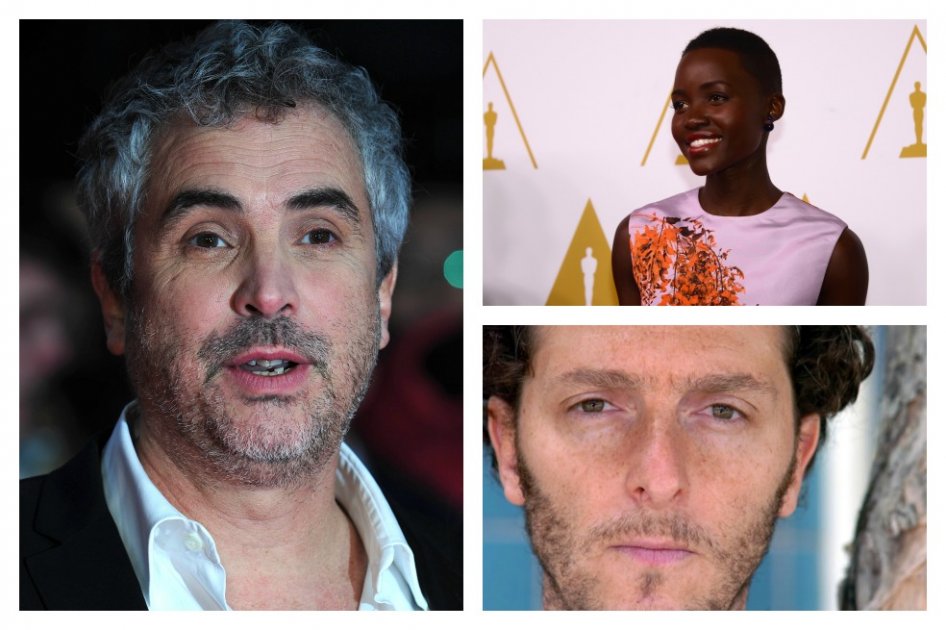 Alfonso Cuarón, Lupita Nyong'o y Emmanuel Lubezki. 