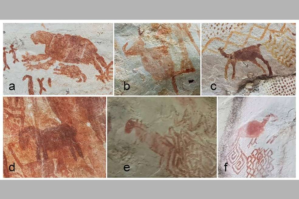 En las pinturas se ven representaciones de la megafauna de la Edad de Hielo como el perezoso gigante, el mastodonte,
el camélido, el caballo y el Ungulado de cuello largo.