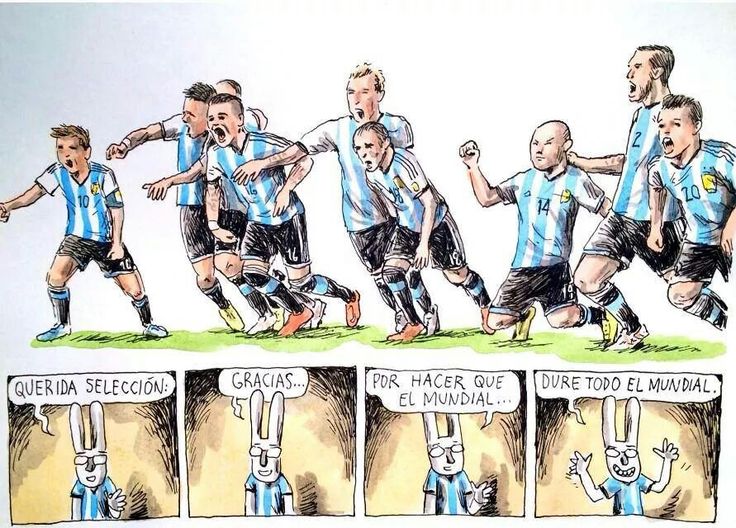 Una de las caricaturas de Liniers durante el Mundial de Brasil, cuatro años atrás. / Cortesía