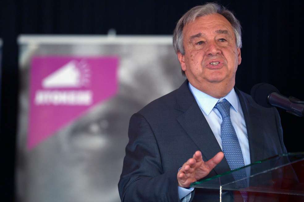 El secretario general de Naciones Unidas, António Guterres, durante la conmemoración del Día Internacional de la Mujer en Nairobi este miércoles. / AFP