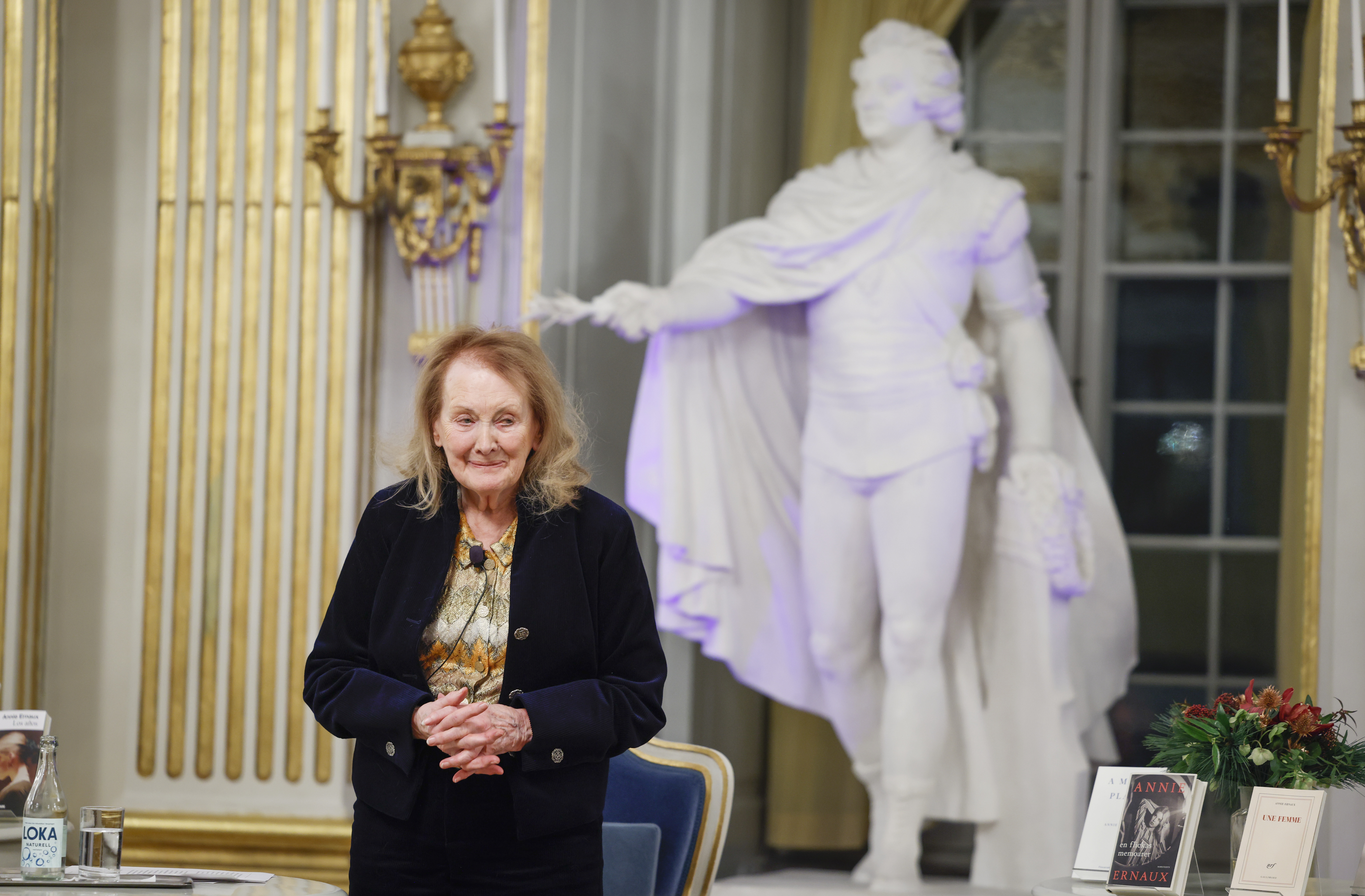 Stockholm (Sweden), 07/12/2022.- French author and Nobel Laureate in Literature 2022 Annie Ernaux after her Nobel lecture at the Swedish Academy in Stockholm, Sweden, 07 December 2022. (Suecia, Estocolmo) EFE/EPA/FREDRIK PERSSON SWEDEN OUT