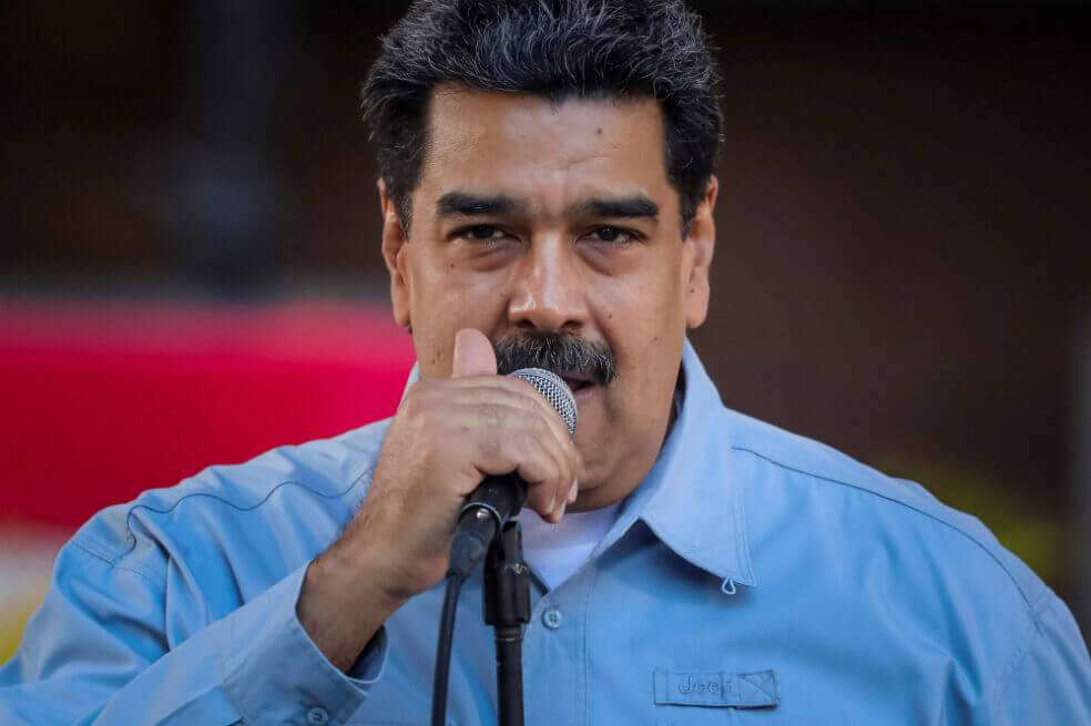 El presidente de Venezuela, Nicolás Maduro, habló este jueves durante un acto en la Plaza de Bolívar, en Caracas (Venezuela). / EFE