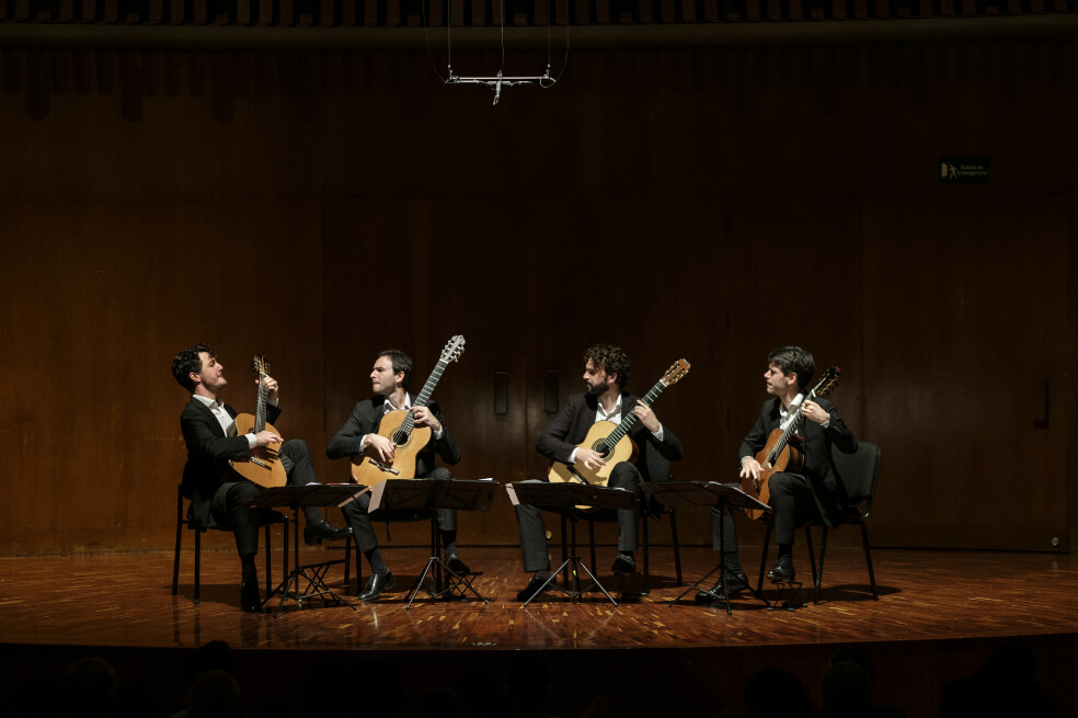 El cuarteto Éclisses, de Francia, interpretó piezas clásicas y también incluyó repertorio latinoamericano.  / Gabriel Rojas © Banco de la República