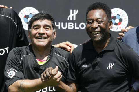 Maradona y Pelé, protagonistas del "partido de la amistad"
