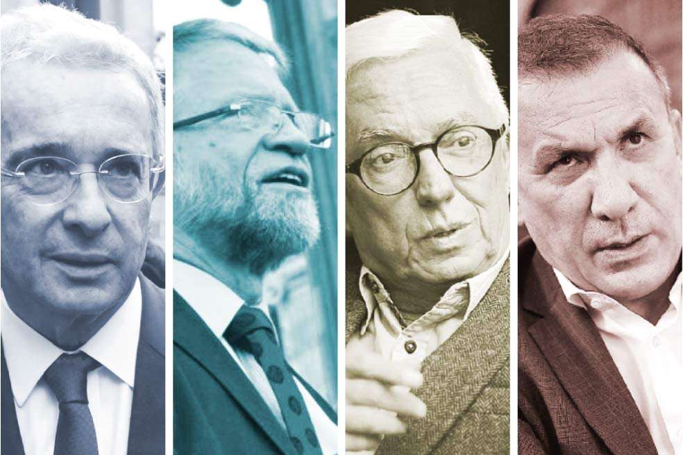 Álvaro Uribe, Antanas Mockus, Jorge Robledo y Roy Barreras.