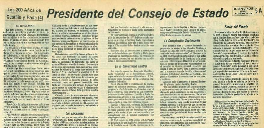 Imagen de la publicación original de la cuarta entrega de esta serie: "Presidente del Consejo de Estado", en 1976.