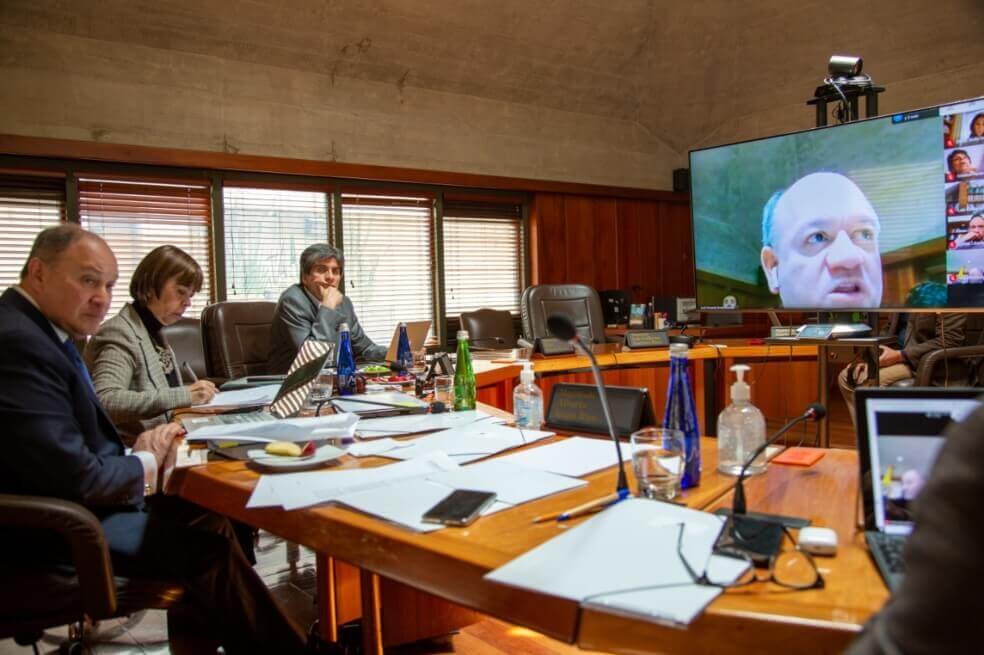 El alto tribunal hizo pruebas para poder realizar sus reuniones de Sala Plena de manera virtual, respetando así el aislamiento social. / Cortesía Corte Constitucional