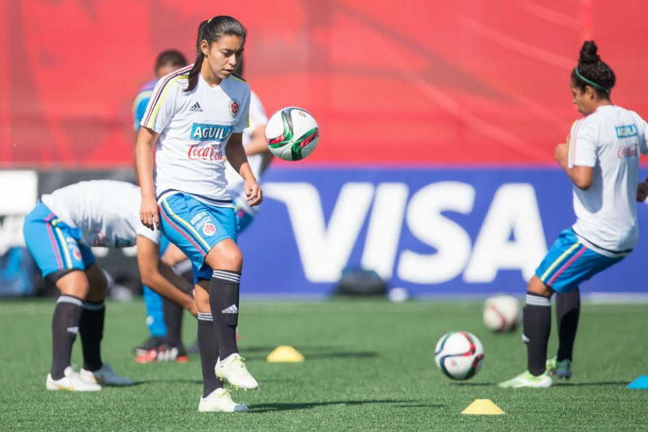 Yoreli Rincón, mediocampista de la selección de Colombia femenina. Foto: AFP