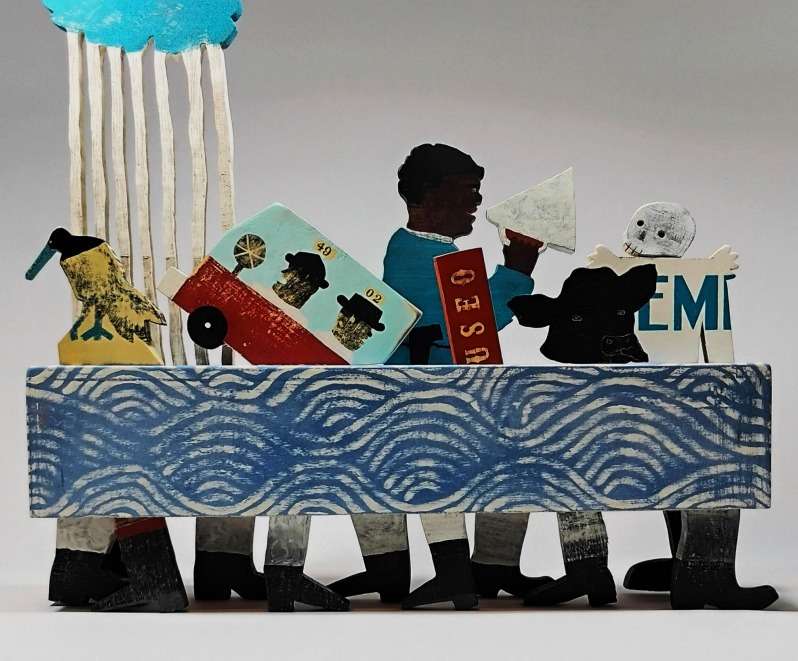 Gabriel Nieva, artista nariñense, fue el ganador del salón de pintura.