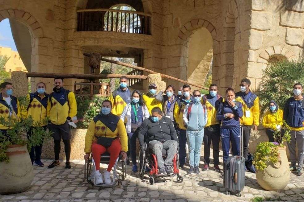 La delegación colombiana de paratletismo en Túnez.