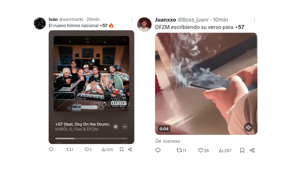 Memes y letra de ‘+57′, canción de Karol G, Feid, Maluma, J Balvin, Blessd y más