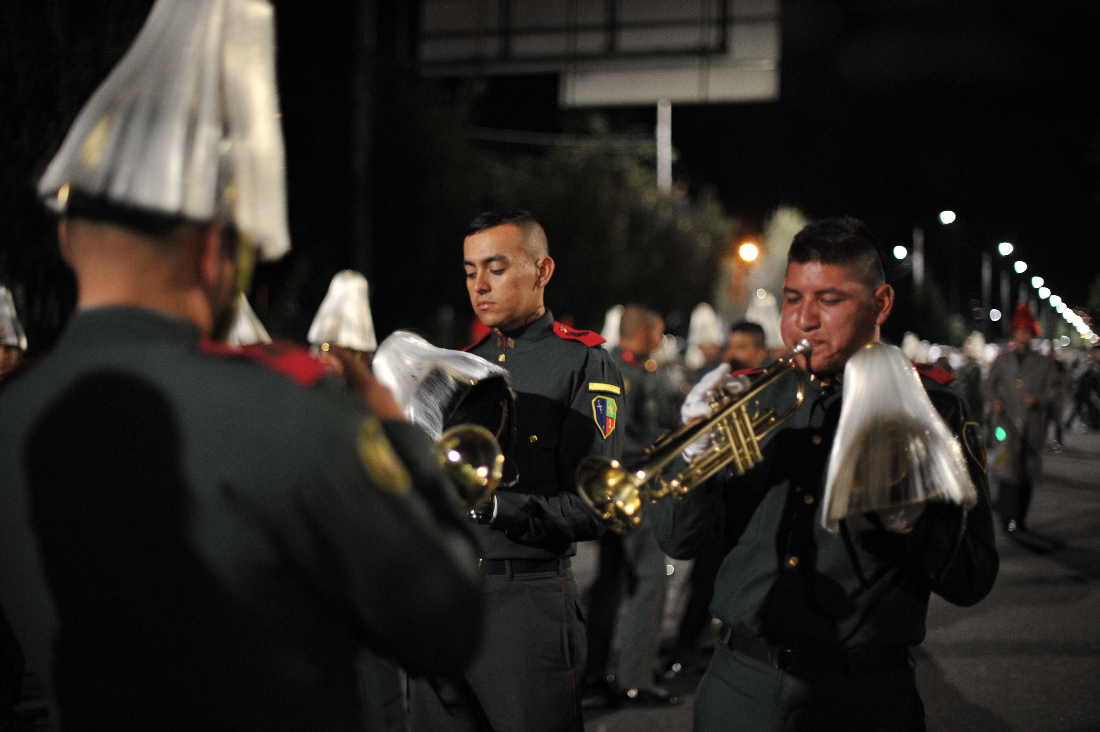 Ensayo para el desfile militar del 20 de Julio, día de la Independencia de Colombia.