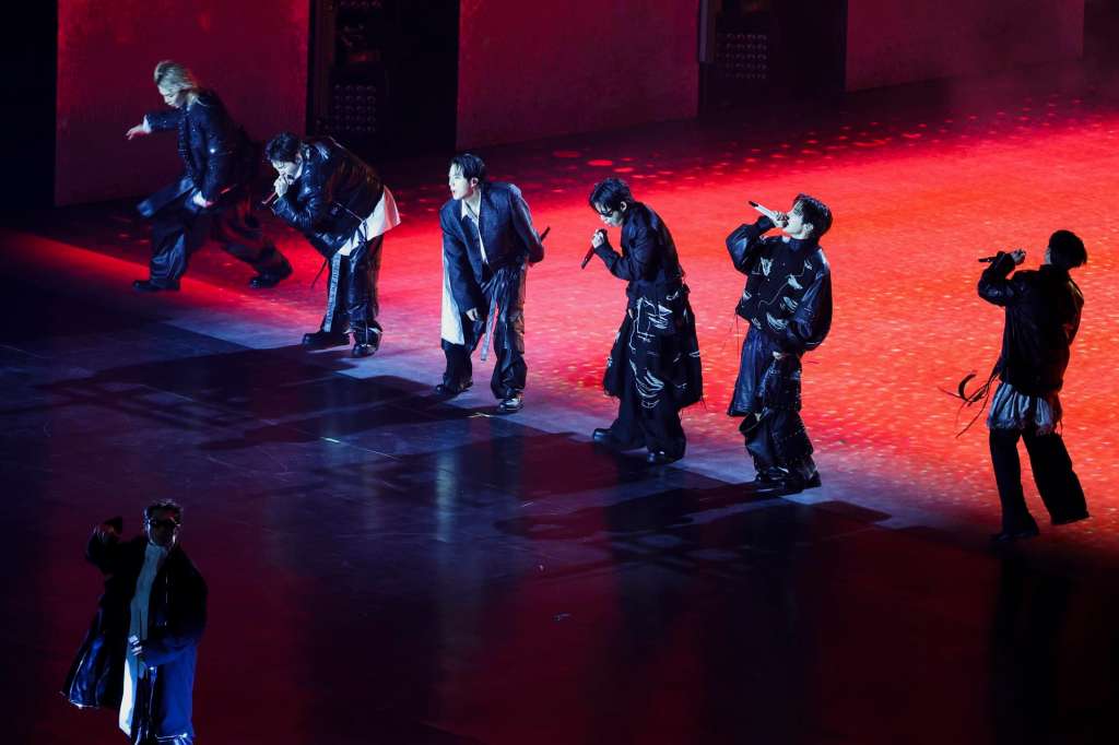 SEOUL (South Korea), 21/03/2026.- K-pop group BTS performs during the 'BTS THE COMEBACK LIVE | ARIRANG' concert in central Seoul, South Korea, 21 March 2026. (Corea del Sur, Seúl) EFE/EPA/Kim Hong-Ji / POOL EDITORIAL USE ONLY
