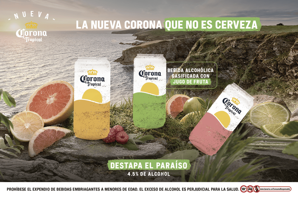 Corona Tropical está pensada para satisfacer a todos los gustos. Está disponible en tres sabores.
