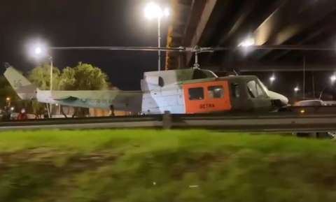 Helicóptero quedó atascado en puente de la Calle 116, en Bogotá