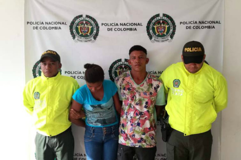 Paola Marchena y Willinton José Orozco Muñoz. / Cortesía Policía del Atlántico.