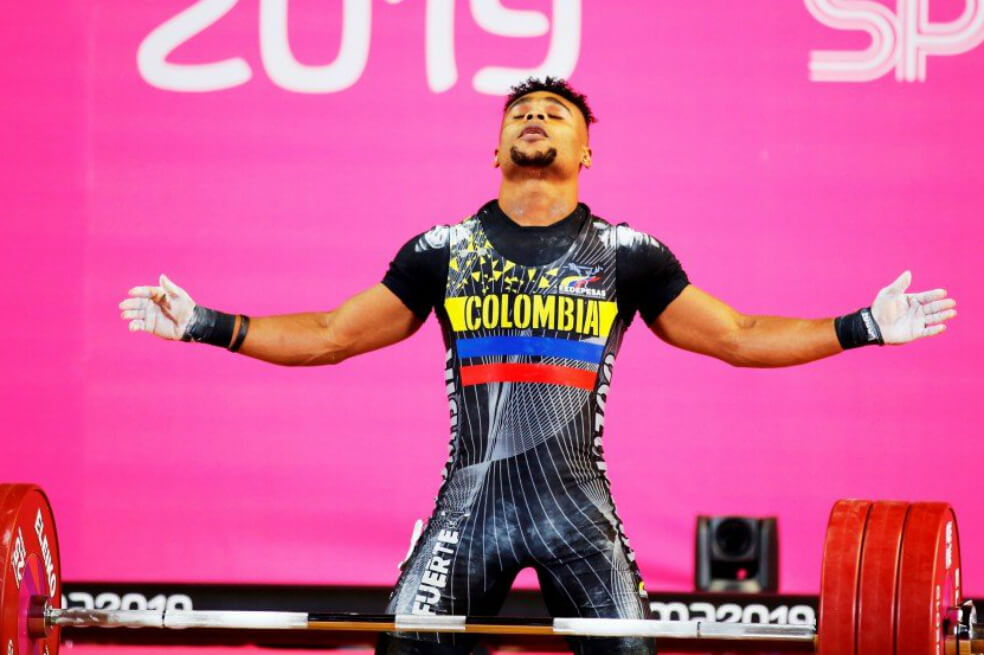 Francisco Mosquera logró las primeras medallas de la delegación colombiana en el Mundial de pesas 2019. / COC