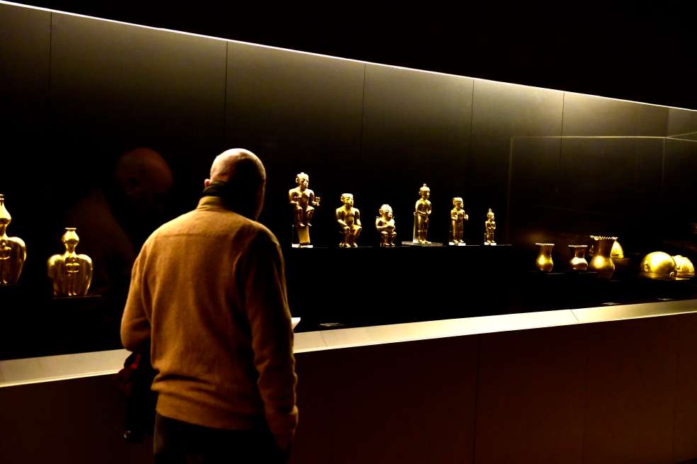 Las 122 piezas de oro estuvieron, durante varios años, en el Museo de las Américas de Madrid (España). / AFP