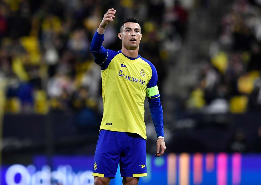 Riyadh (Saudi Arabia), 22/01/2023.- Al Nassr's Cristiano Ronaldo reacts during the Saudi Pro League soccer match between Al-Nassr and Al Ettifaq in Riyadh, Saudi Arabia, 22 January 2023. (Arabia Saudita) EFE/EPA/STR