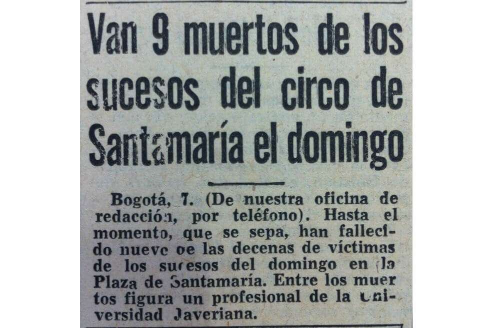 La noticia, publicada en El Colombiano, uno de los pocos diarios no censurados por el gobierno de Rojas Pinilla, reseñó los sucesos de febrero del 56 en una página interna. / Archivo