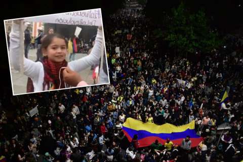 Allison, la pequeña “que la tiene clara” para manifestarse en el paro nacional 
