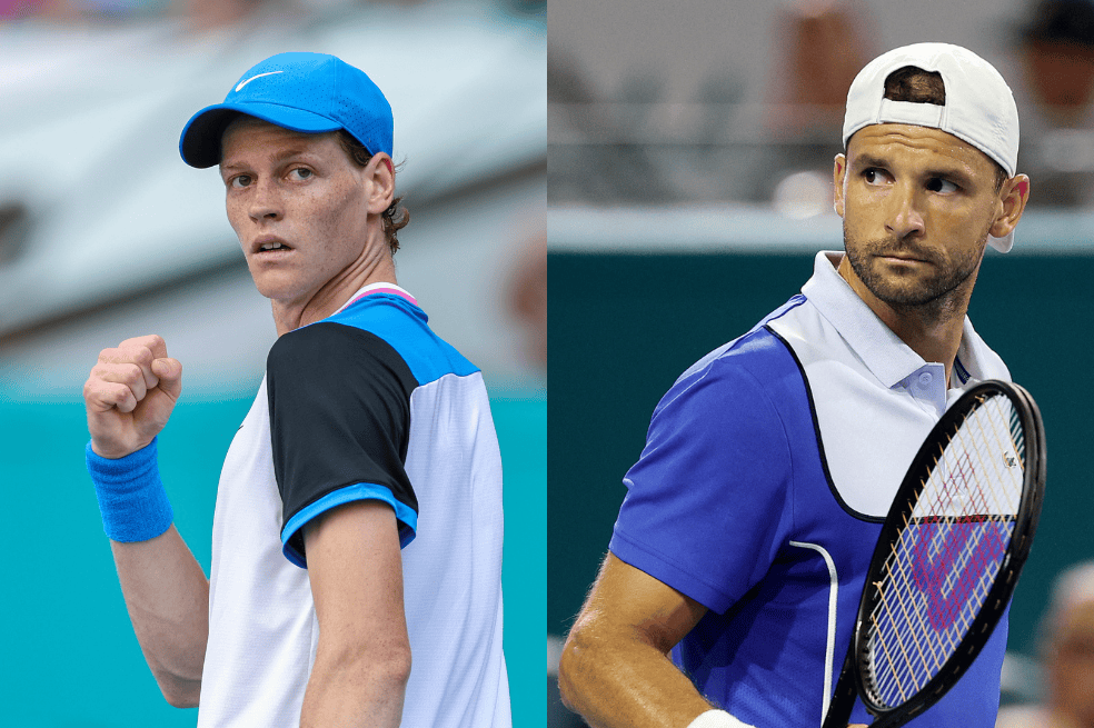 Jannik Sinner (izq.) y Grigor Dimitrov disputarán la final del Miami Open 2024.