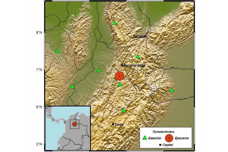 Se registra temblor en Santander, Antioquia, Boyacá y Cundinamarca