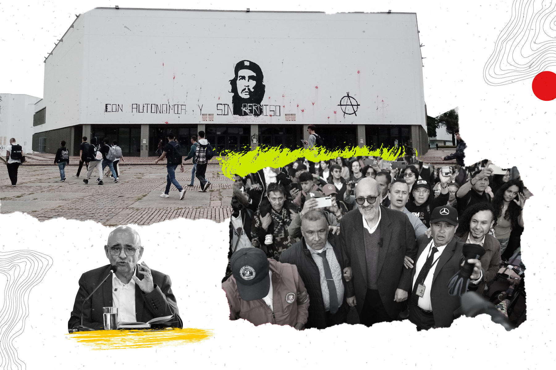 Aunque José Ismael Peña (izq) fue elegido, la ministra de Educación nunca firmó el acta. Luego, en una sesión extraordinaria, Consejo Superior Universitario (CSU) designó a Leopoldo Múnera (derecha en la mitad).