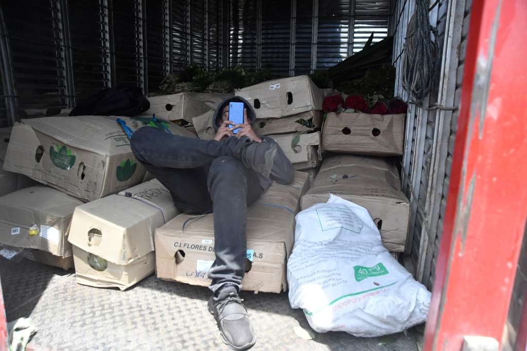 Camioneros que bloquearon las vías hacia los municipios de Chía, Cajicá y Zipaquirá ante el alza del ACPM