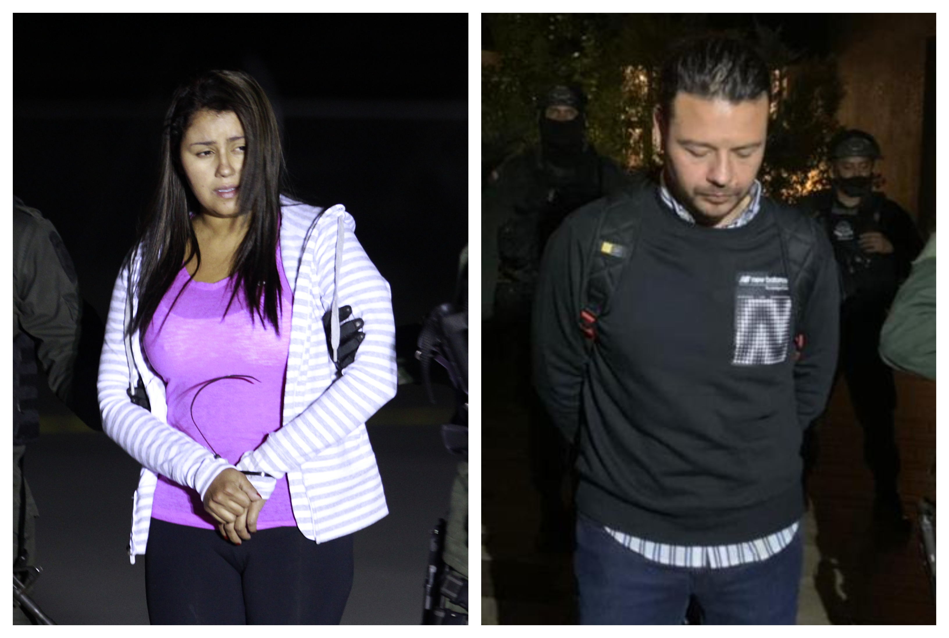 Nini Johana Úsuga, alias "La Negra" y Juan José Valencia, alias "Falcon".