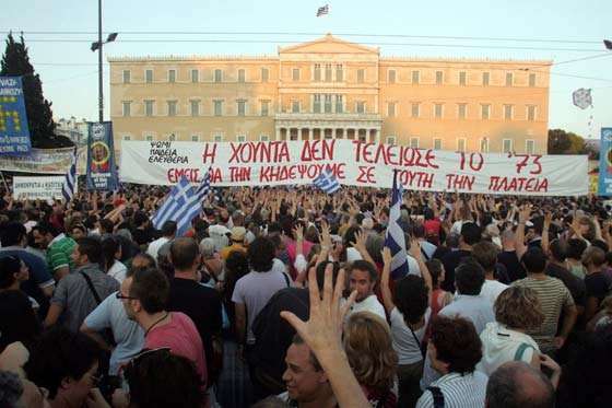 Manifestaciones en Grecia en torno a la crisis económica./ EFE