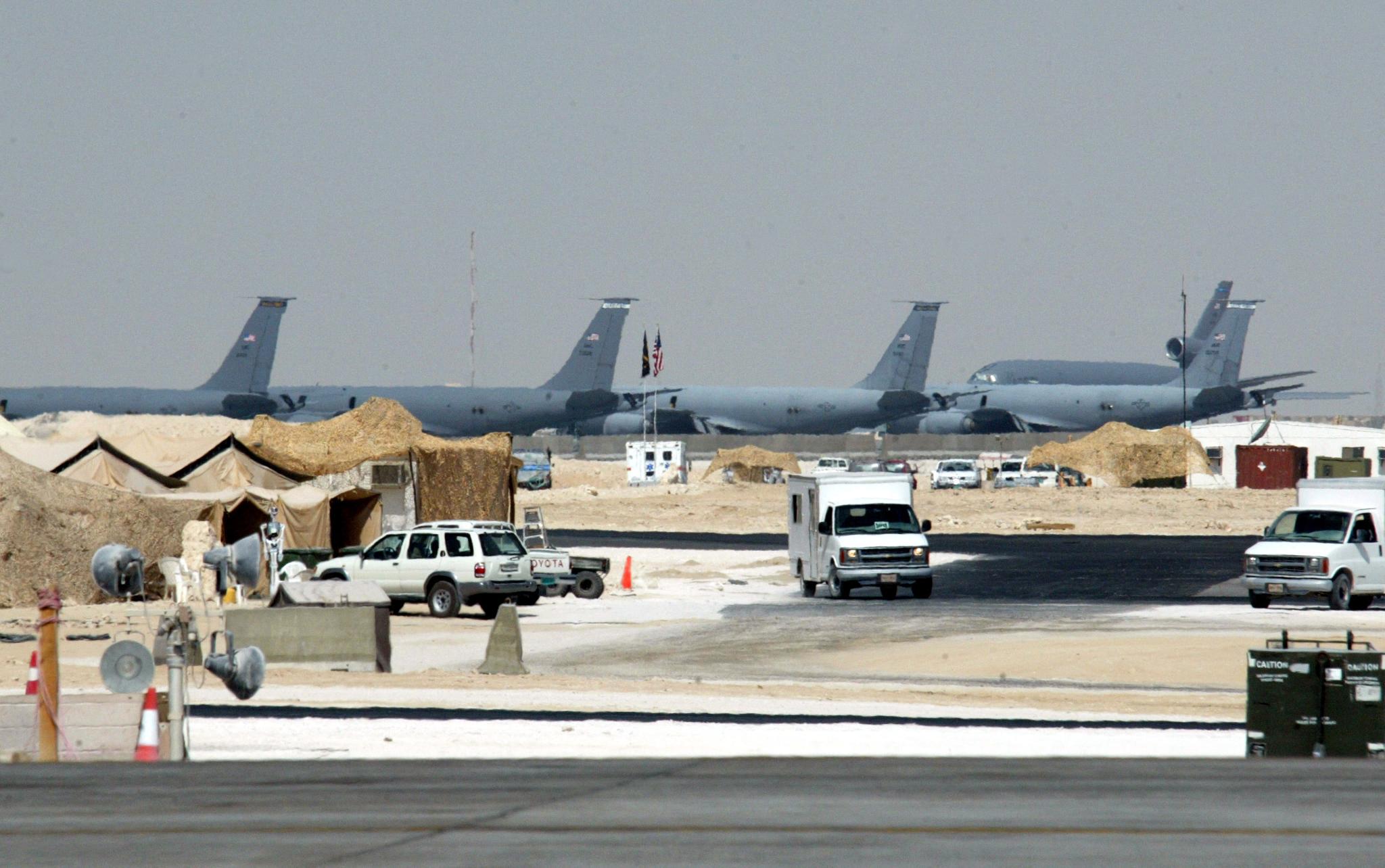 Vista general de la base aérea militar estadounidense Al Udeid, al sur de Doha, Catar.