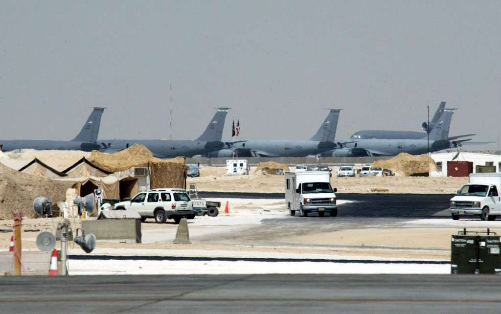 Vista general de la base aérea militar estadounidense Al Udeid, al sur de Doha, Catar.