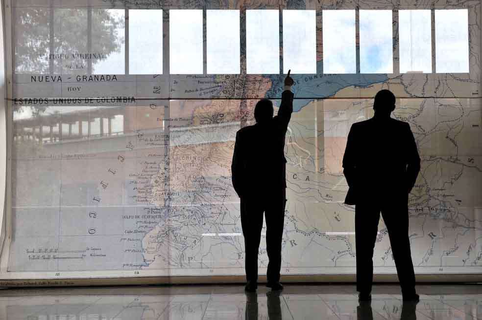 Un mapa de los Estados Unidos de Colombia es uno de los atractivos de la muestra sobre el radicalismo liberal. / Luis Ángel