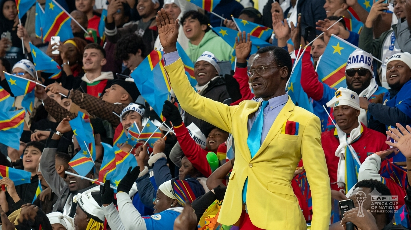El hincha del Congo que personifica a Patrice Lumumba se convirtió en un símbolo de esa selección.