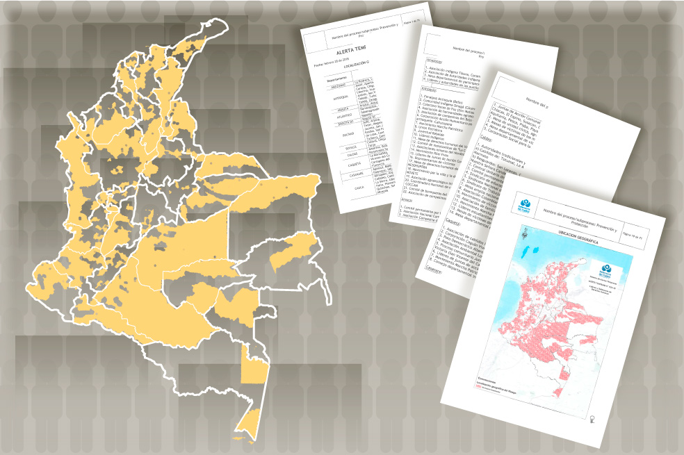 Localización geográfica del riesgo, según el Sistema de Alertas Tempranas de la Defensoría del Pueblo. /El Espectador.