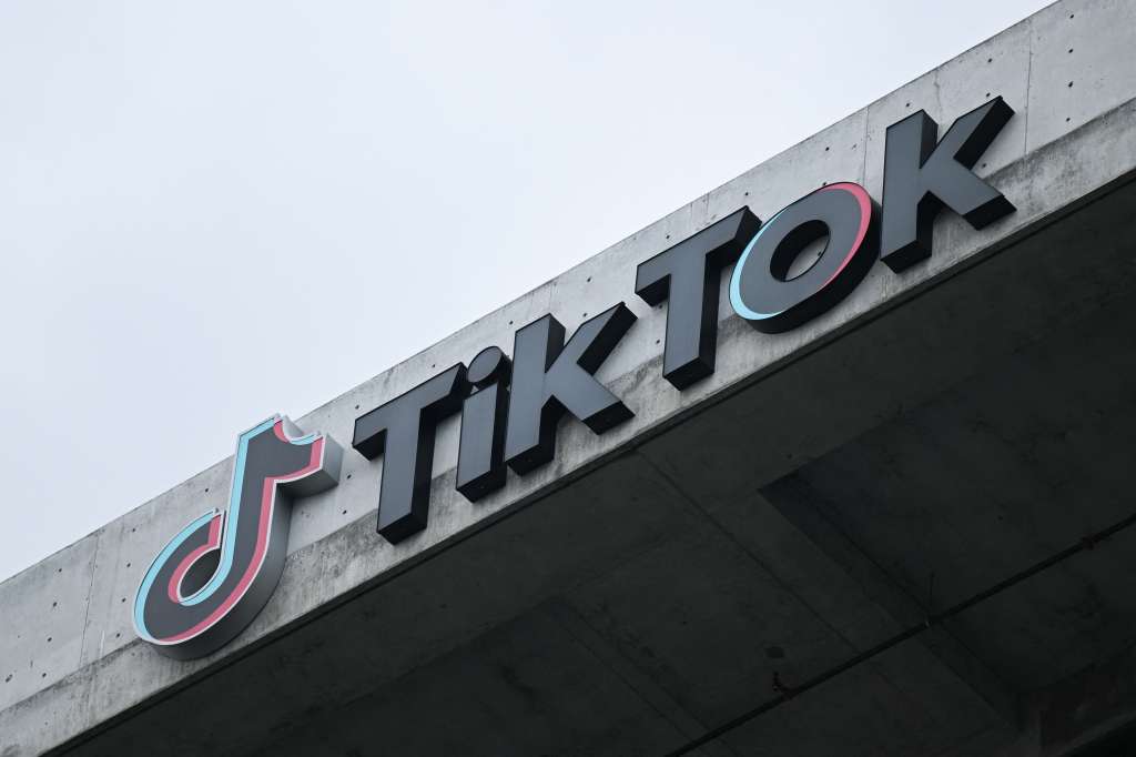 (FILES) The TikTok logo is displayedat the social media app company offices in Culver City, California, on March 16, 2023.