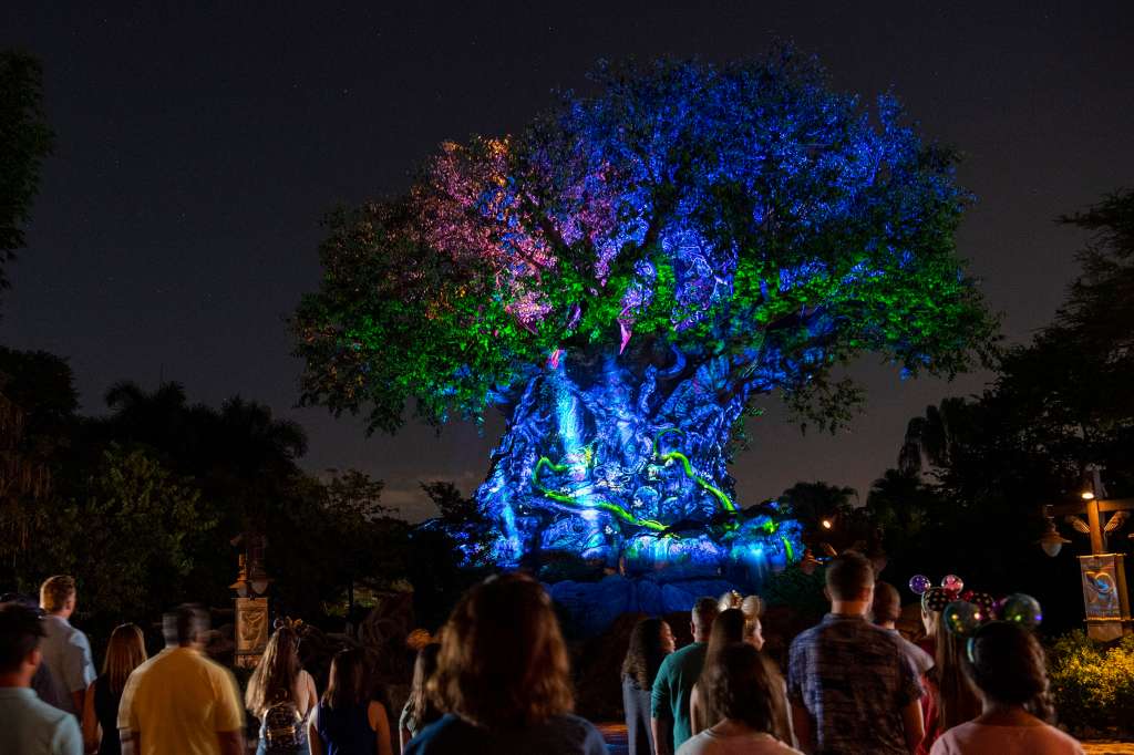 El espectáculo Beacons of Magic, en el Árbol de la Vida, en Animal Kingdom.