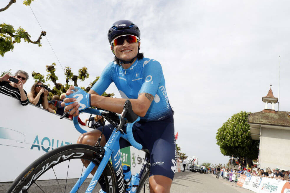 Winner Anacona, corredor colombiano del equipo Movistar. / Archivo