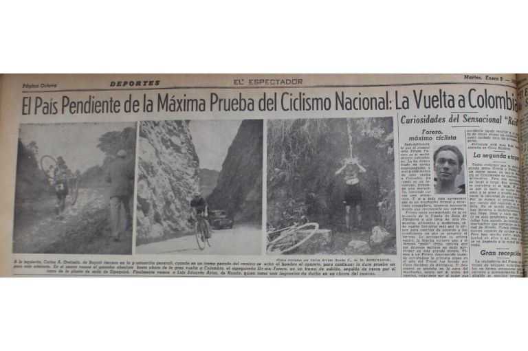 Así cubría El Espectador la expectativa que despertaba el inicio del inicio de la Vuelta a Colombia. 'El Zipa' Forero era el gran favorito.