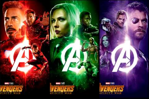 Los personajes de “Avengers: Infinity War” en posters