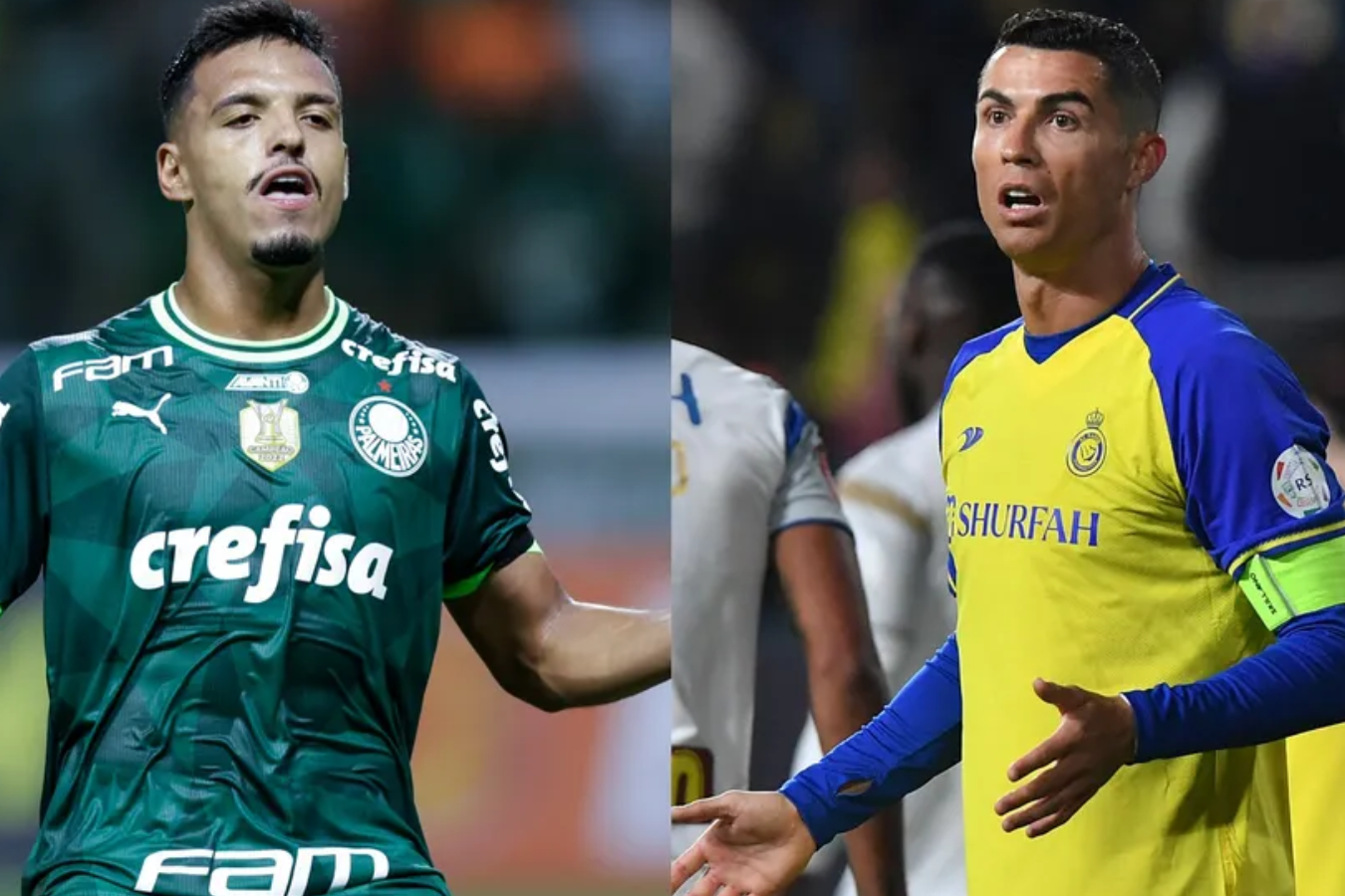 Gabriel Menino (i) y Cristiano Ronaldo.